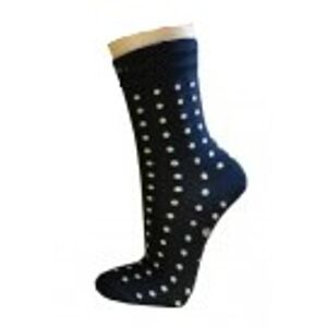 Pondy K ponožky puntíky smetanové na modré Velikost ponožek: 37-38 EU