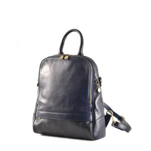 Klasický dámský kabelko-batoh kožený tmavě modrý, 29 x 11 x 33 (6516-41)
