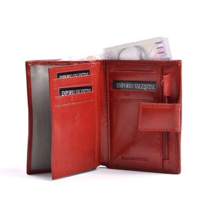 Valentini Dámská peněženka na výšku kožená se kapsou na drobné červená, 10 x 2 x 13 (SV00-563205-00KUZ)