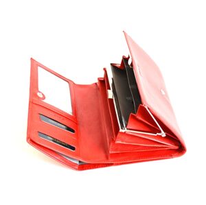 Valentini Dámská peněženka na šířku kožená s rámečkem červená, 19 x 3 x 28 (SV00-306329-00KUZ)