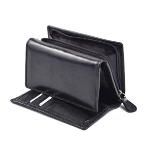 Dámská kožená peněženka s vnějším zipem dokladová na výšku černá, 10 x 2 x 15 (SB00-H907-09KUZ)
