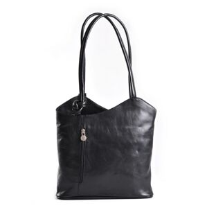 Kabelko-batoh dámský na záda i přes rameno A5 kožený černý, 30 x 10 x 28 (IT00-6545-09TAM)
