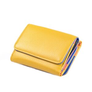 Dámská kožená peněženka s barevným vnitřkem žlutá, 9 x 17 x 12 (SB00-CO573-06KUZ)
