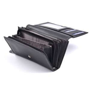 Coveri Dámská peněženka kožená vybavená na šířku černá, 18 x 2 x 11 (SV00-8666155-09KUZ)